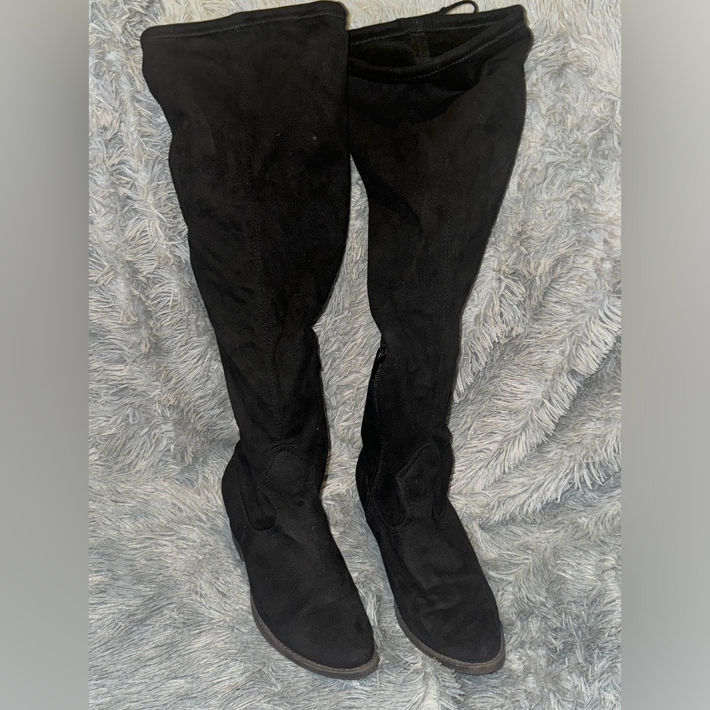 Over the knee black boots